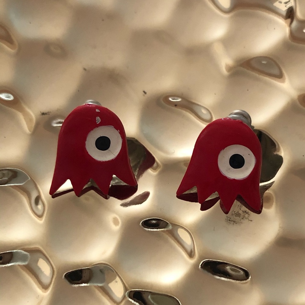 3/$10 Red PAC-MAN Earrings